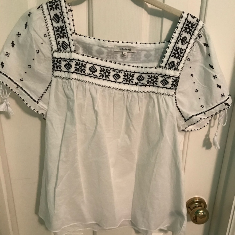 Madewell embroidered top